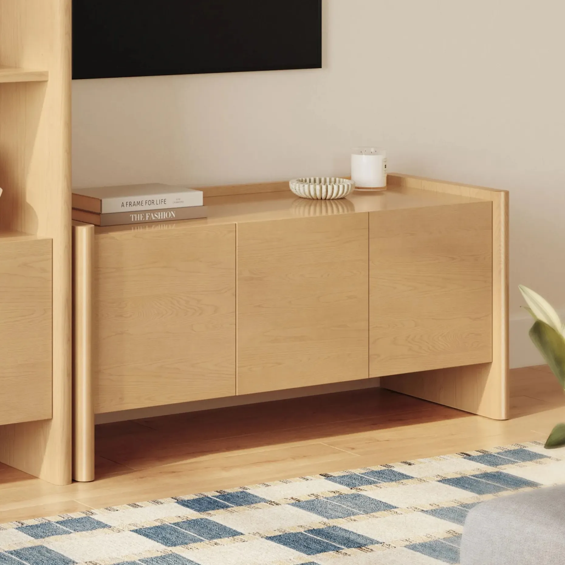 Torme 54" Media Unit - White Oak