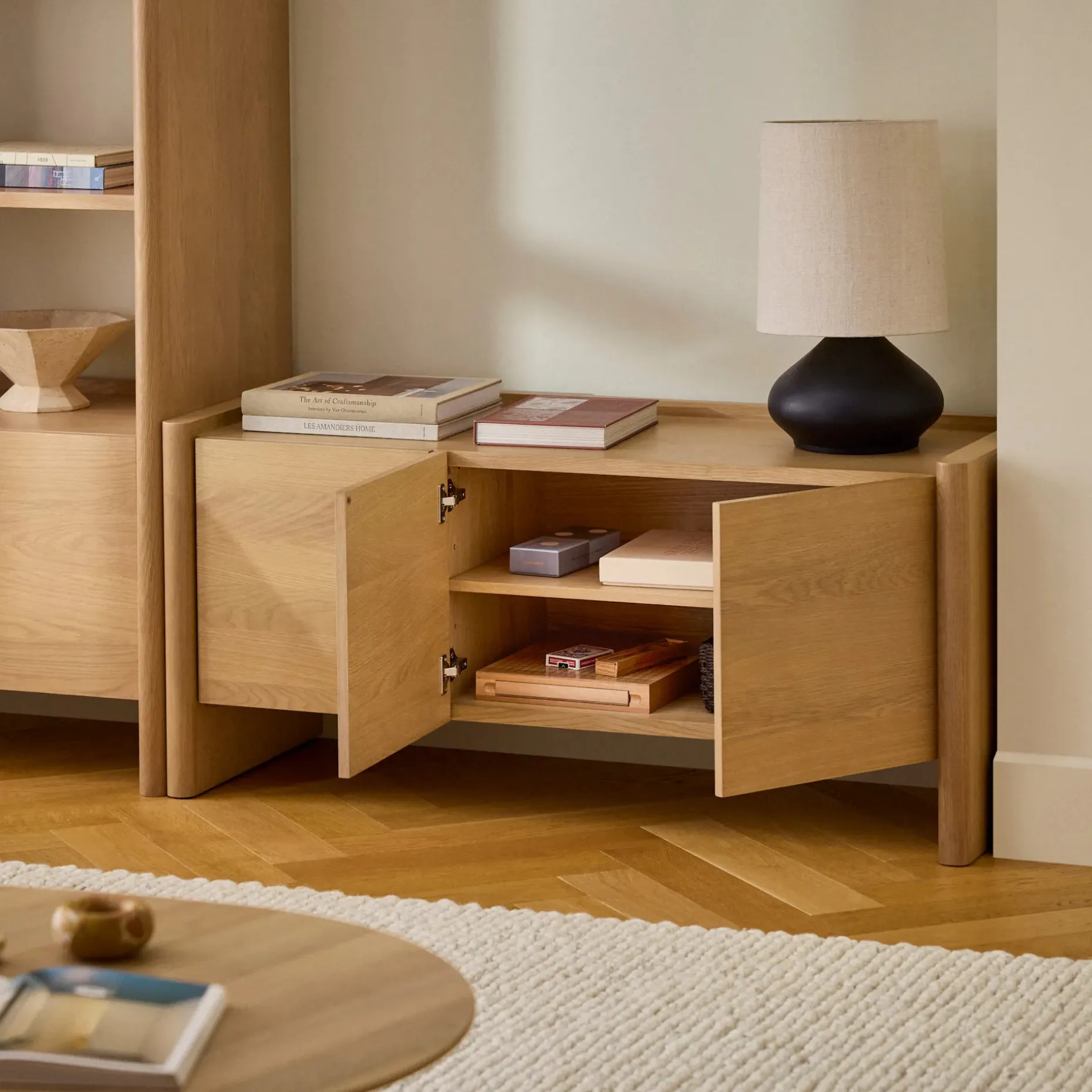 Torme 54" Media Unit - White Oak