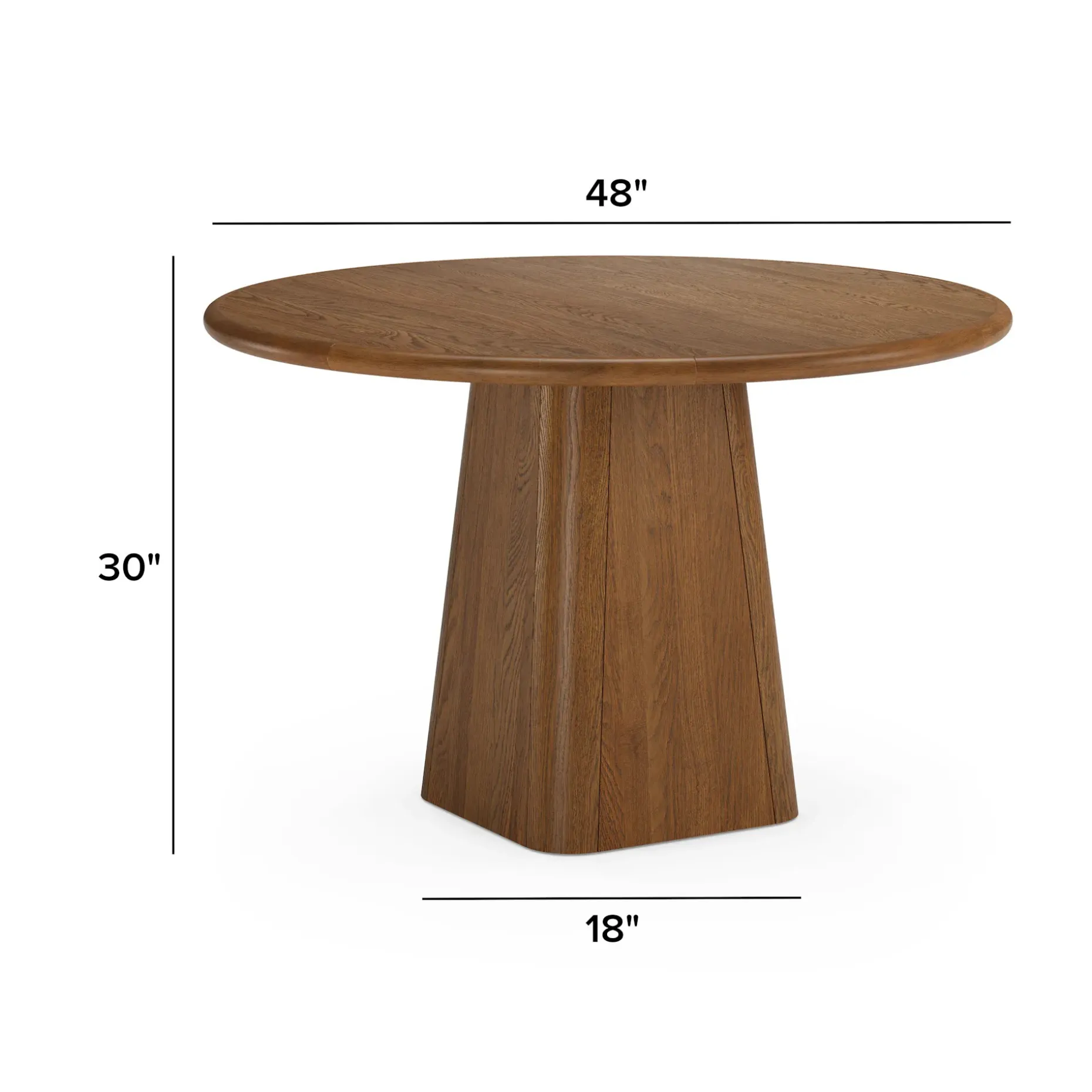 Torme 48" Round Dining Table - Smoked Oak