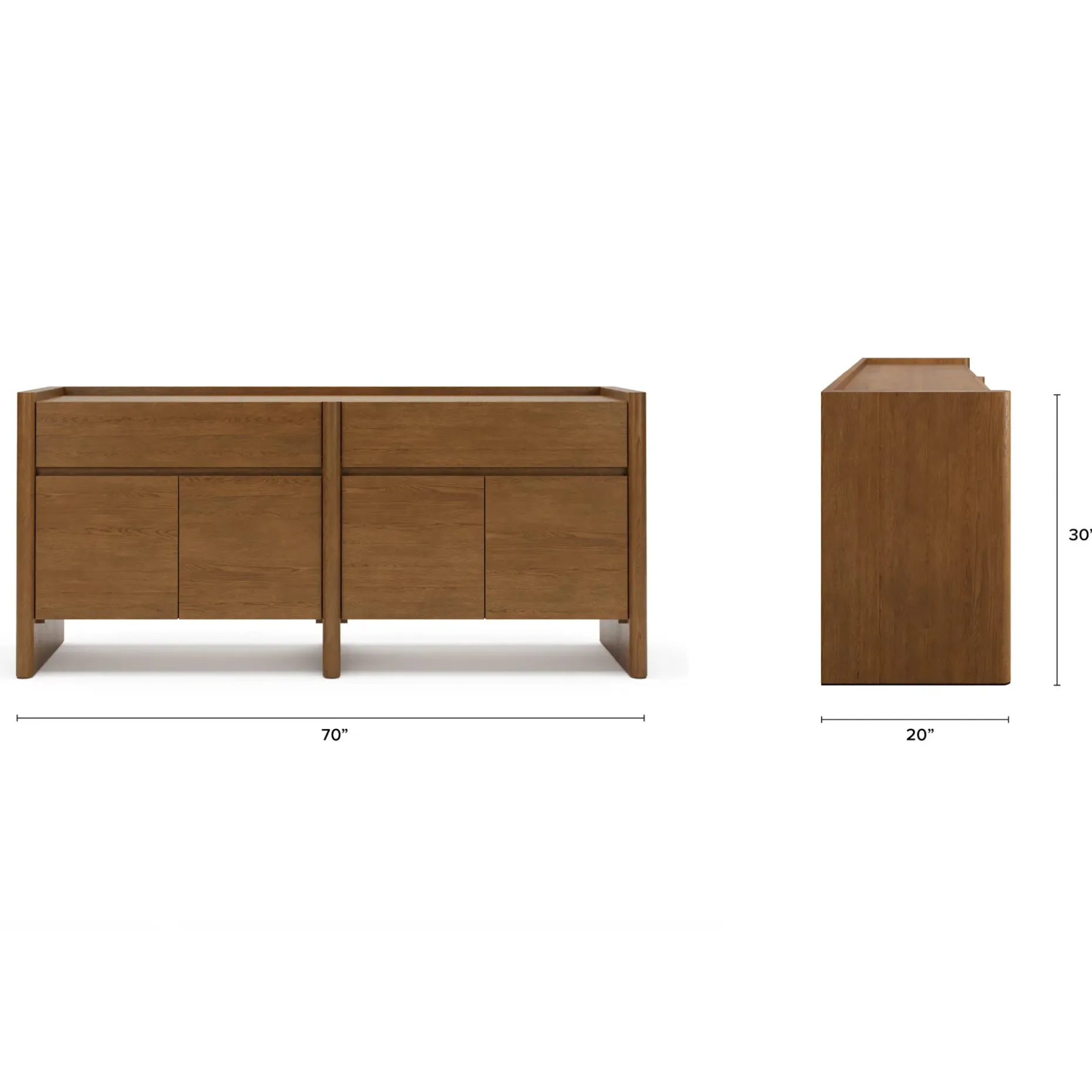 Torme 70" Sideboard - Smoked Oak
