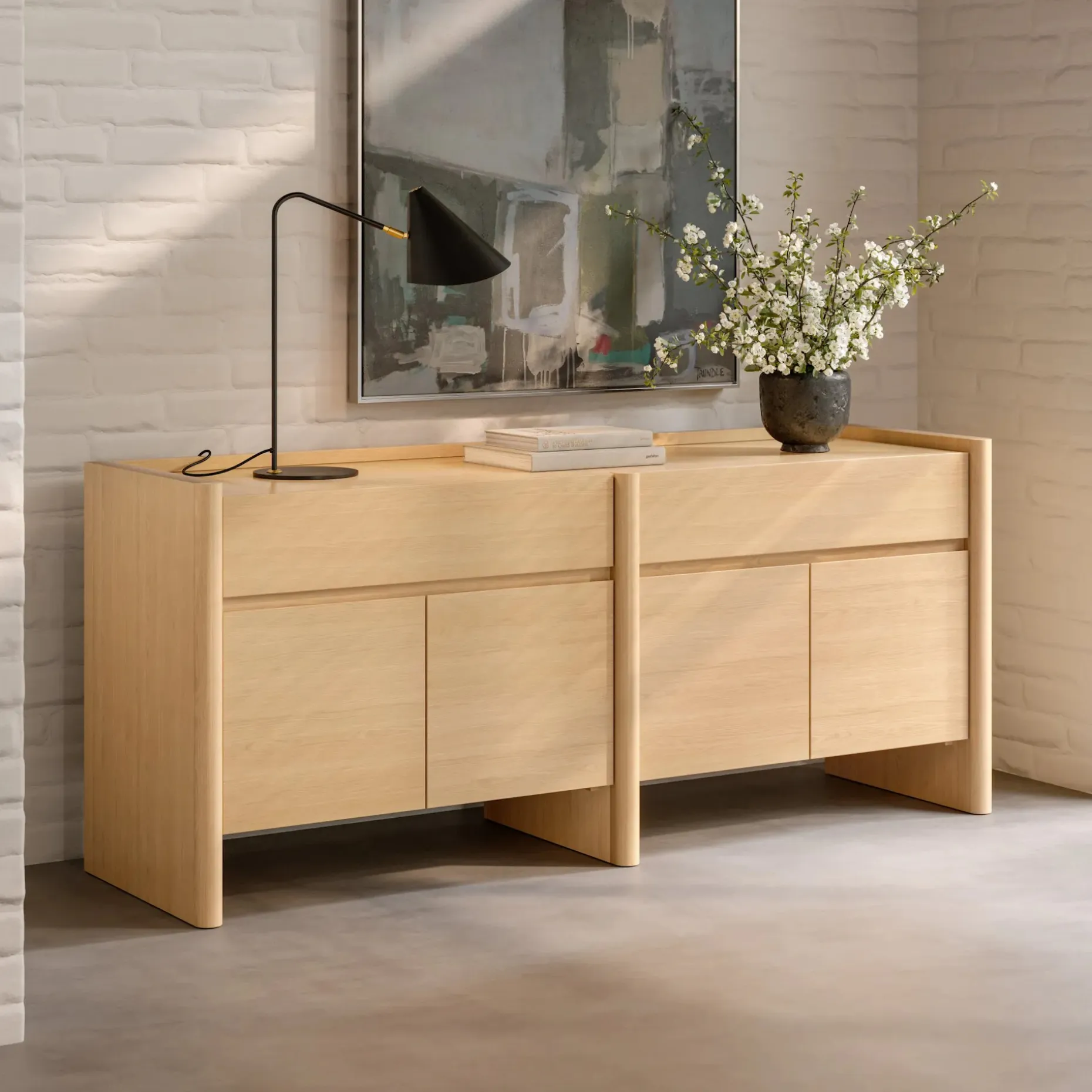 Torme 70" Sideboard - White Oak