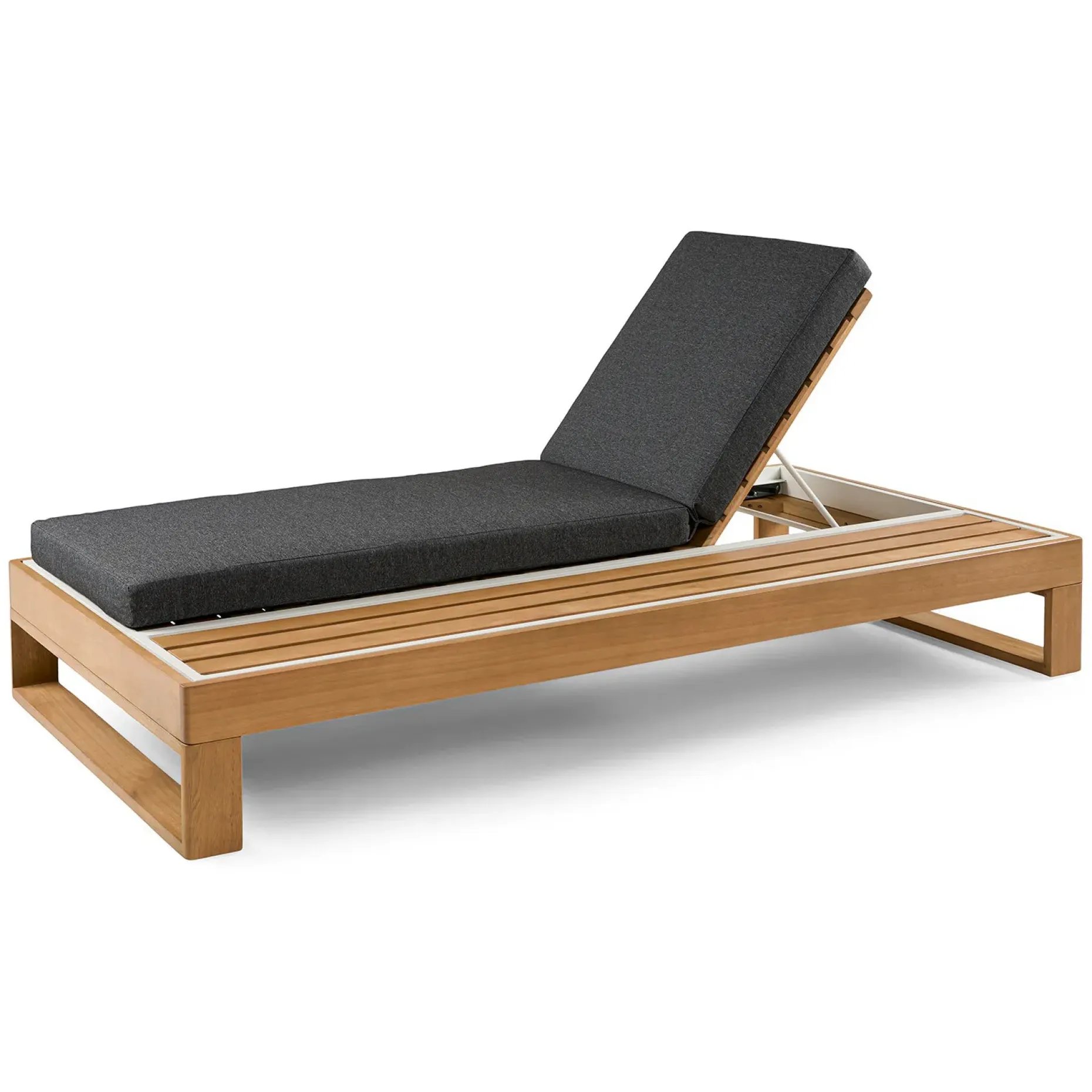 Toro 80.5" Outdoor Chaise Lounge - Dravite Black