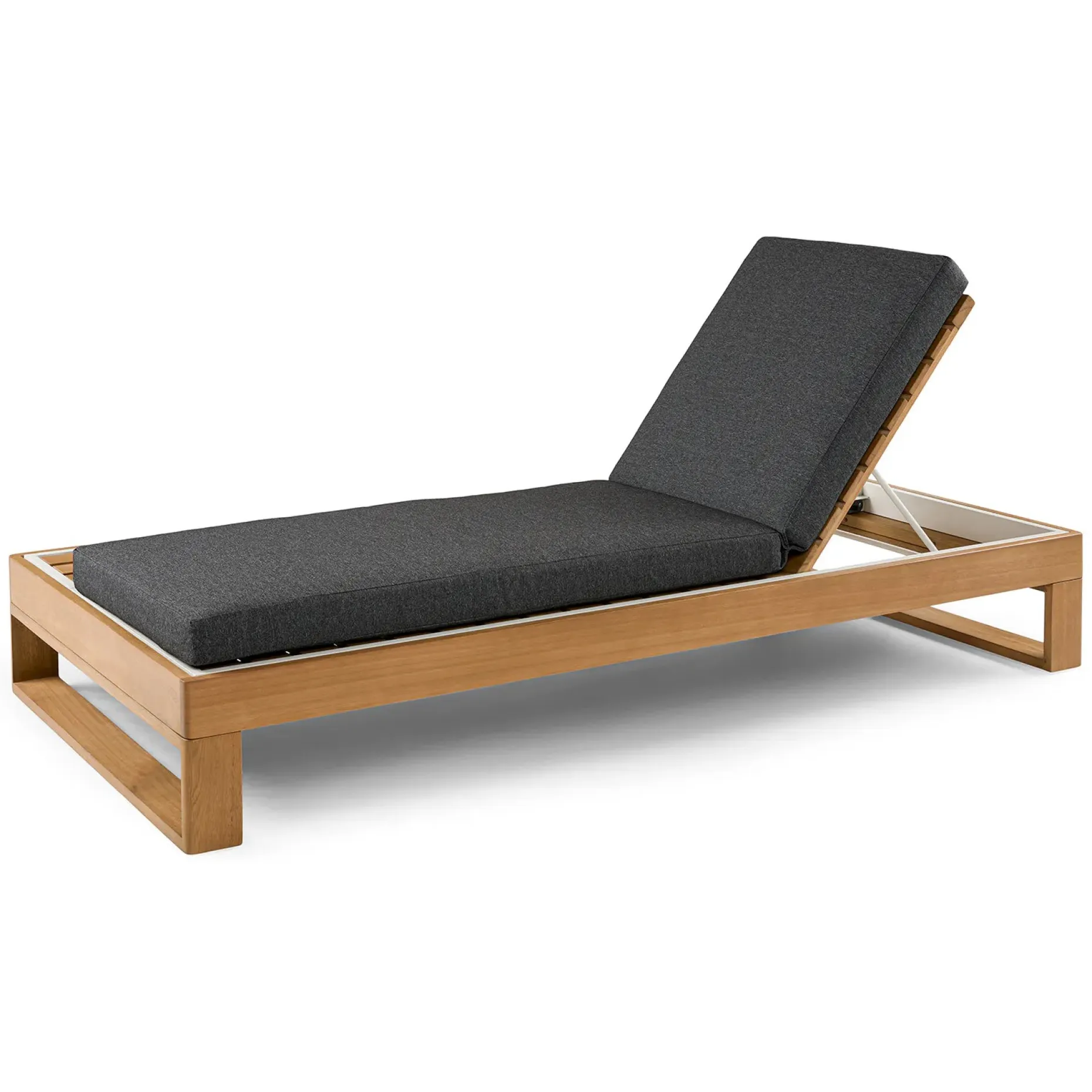 Toro 80.5" Outdoor Chaise Lounge - Dravite Black