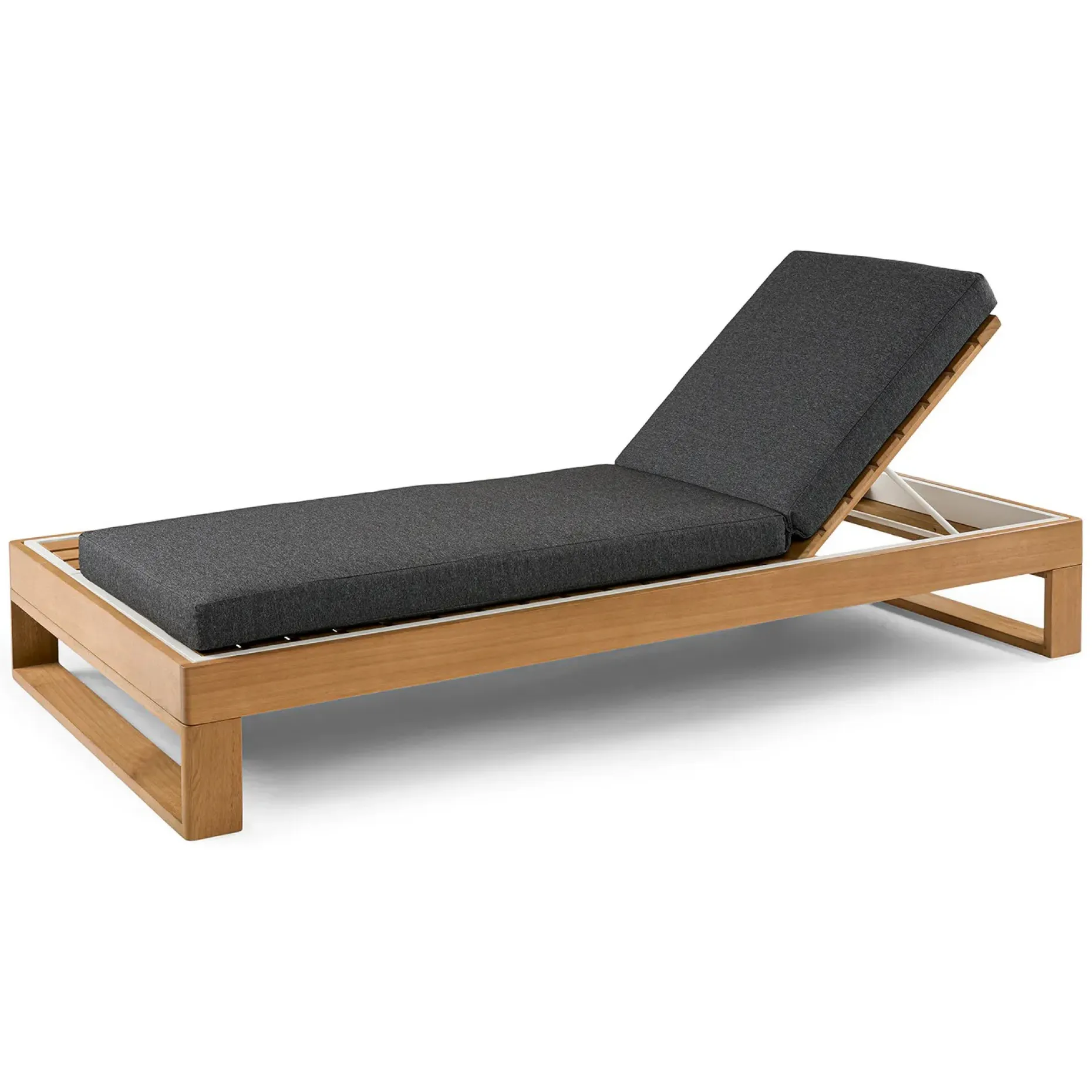 Toro 80.5" Outdoor Chaise Lounge - Dravite Black