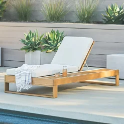 Toro 80.5" Outdoor Chaise Lounge - Dravite Ivory