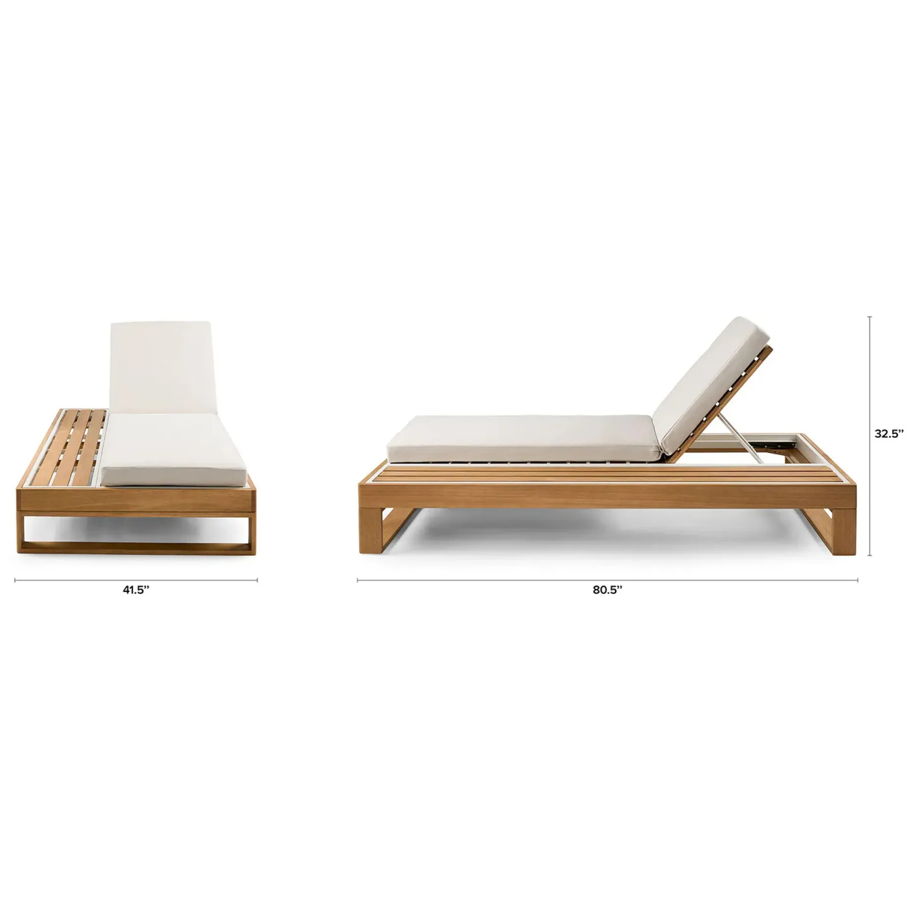Toro 80.5" Outdoor Chaise Lounge - Dravite Ivory