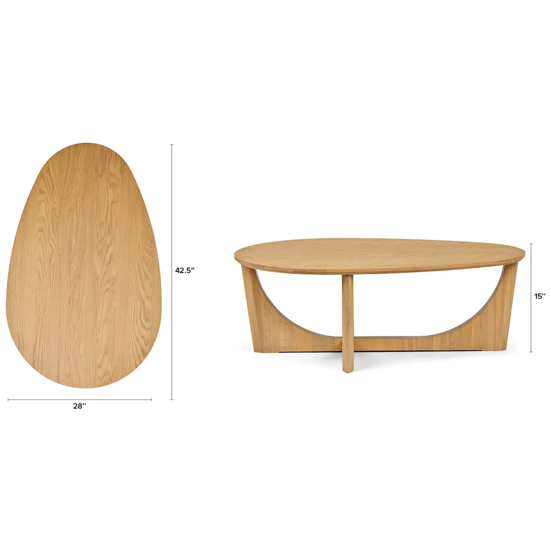 Tovi 42.5" Coffee Table - Oak