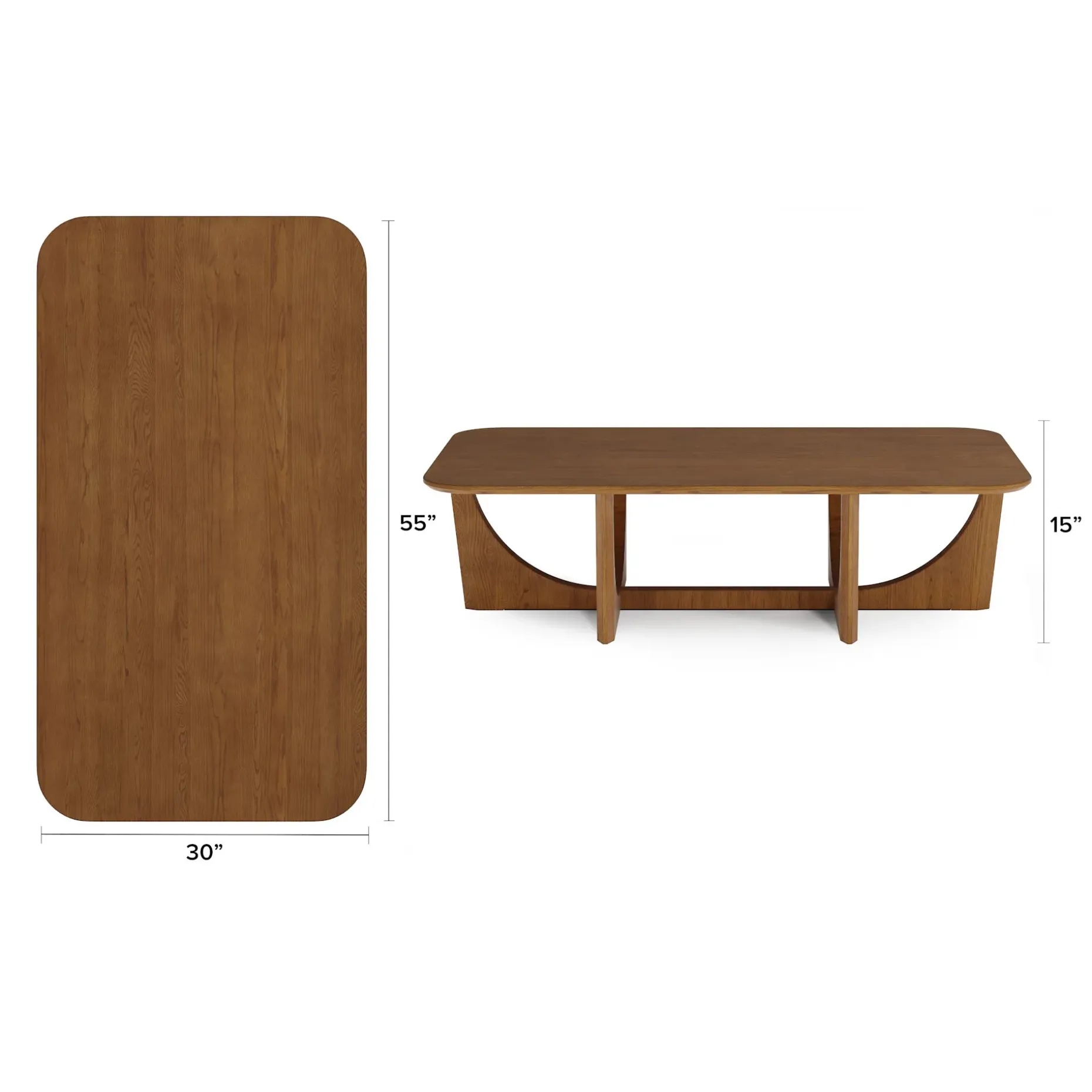 Tovi 55" Rectangular Coffee Table - Smoked Oak