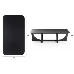 Tovi 55" Rectangular Coffee Table - Black