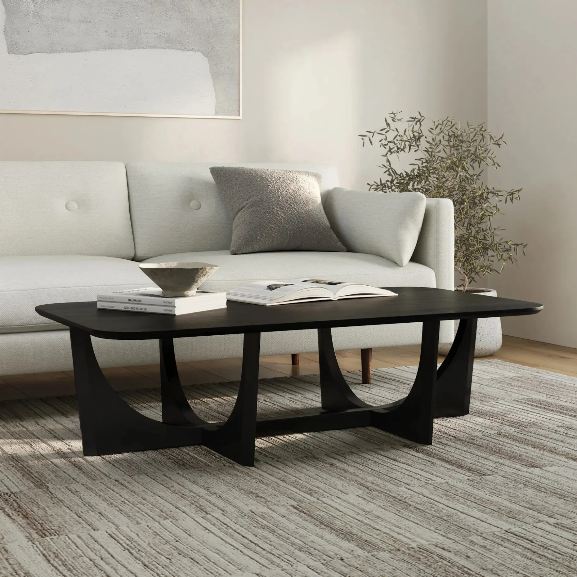 Tovi 55" Rectangular Coffee Table - Black