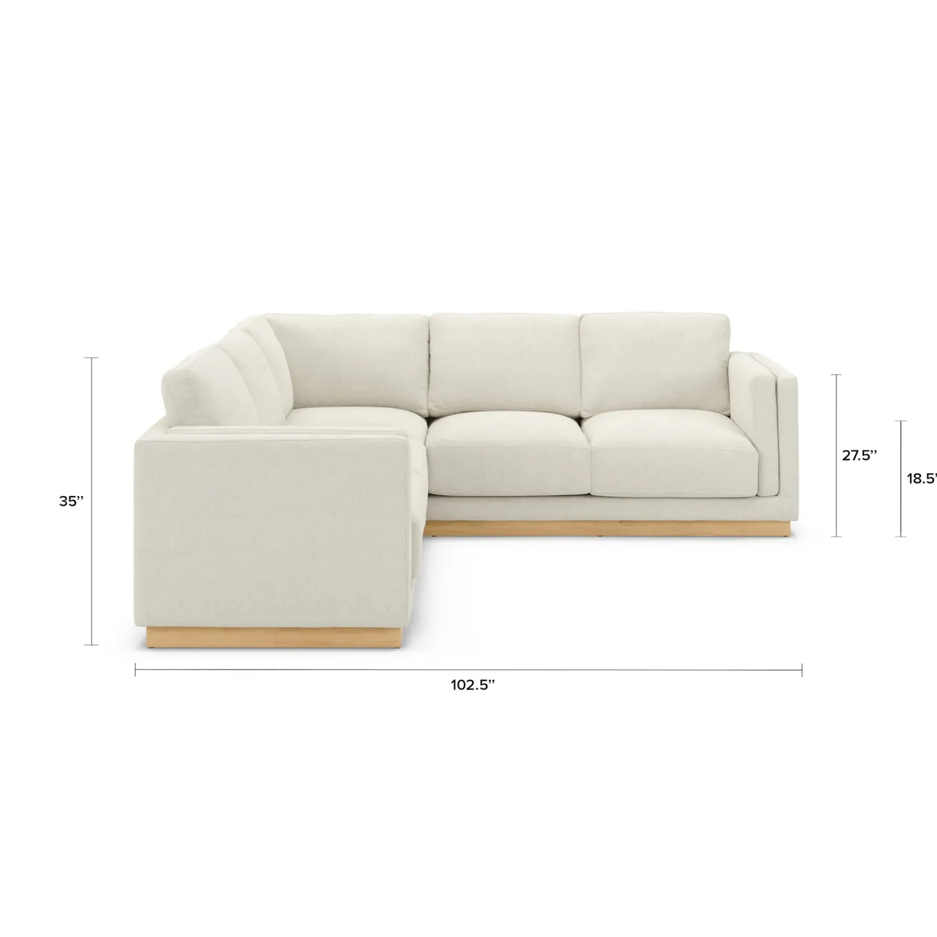 Tully 102.5" Corner Sectional - Savoy Ivory