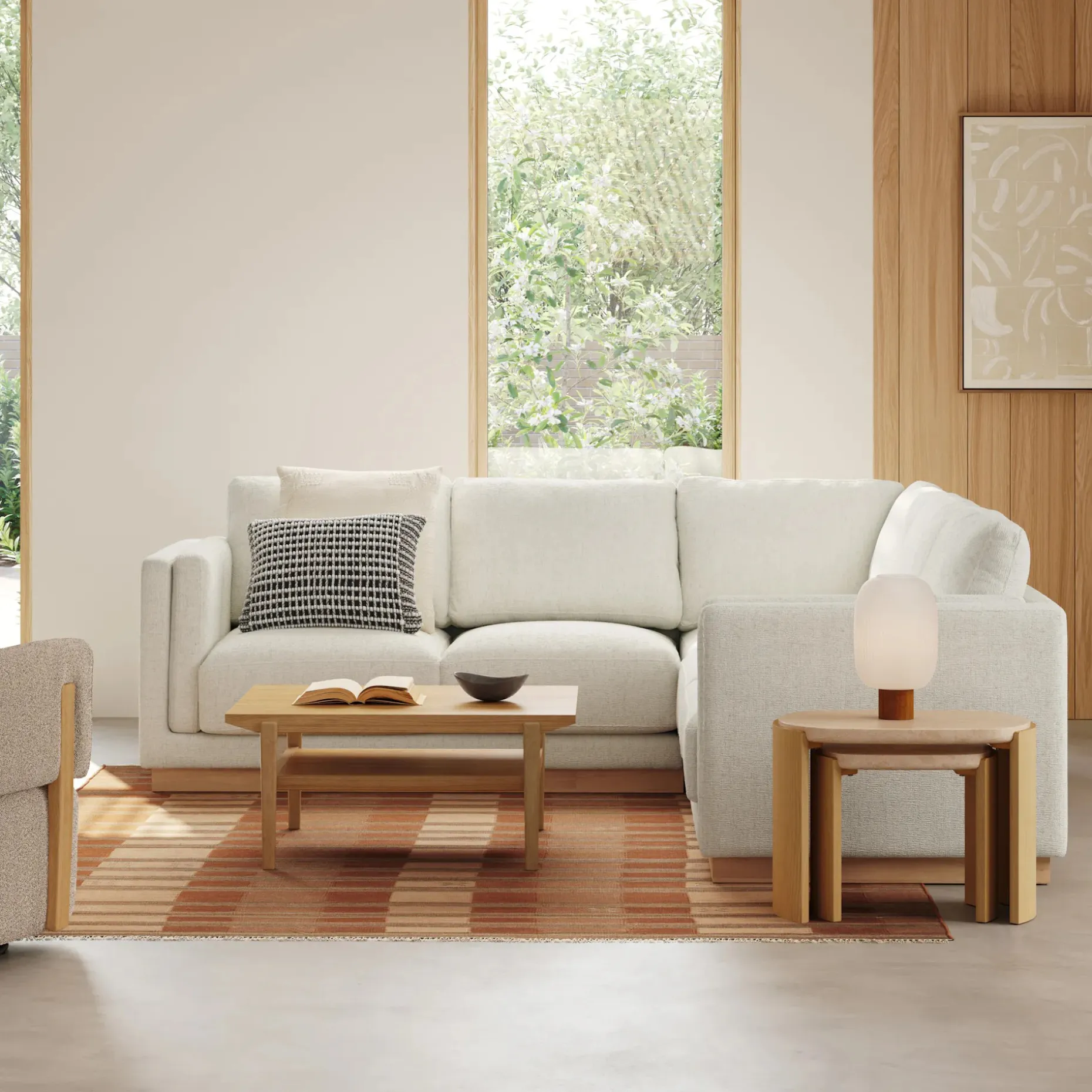 Tully 102.5" Corner Sectional - Savoy Ivory