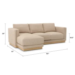 Tully 101" Left Sectional - Hestia Buff