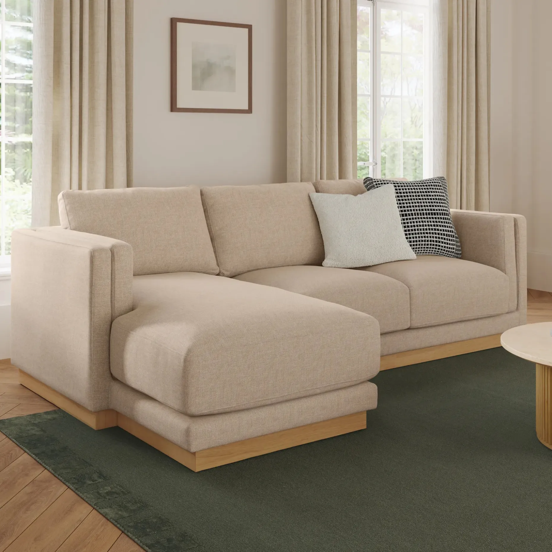 Tully 101" Left Sectional - Hestia Buff