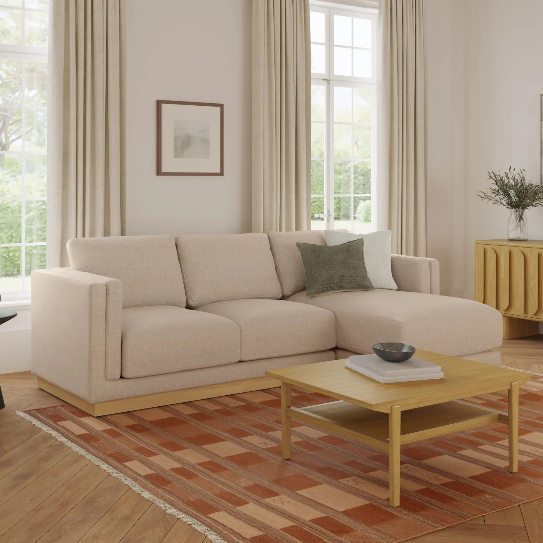 Tully 101" Right Sectional - Hestia Buff