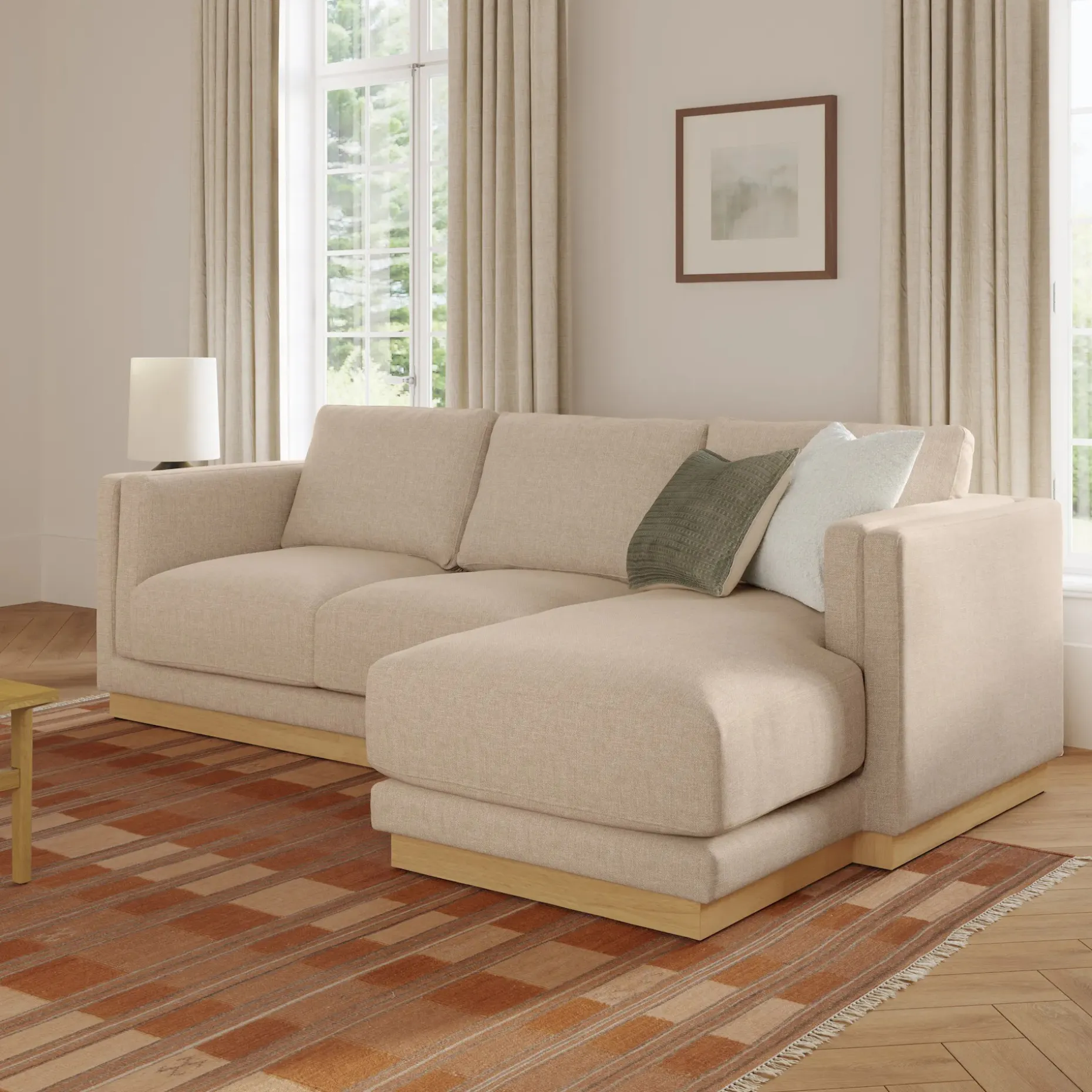 Tully 101" Right Sectional - Hestia Buff