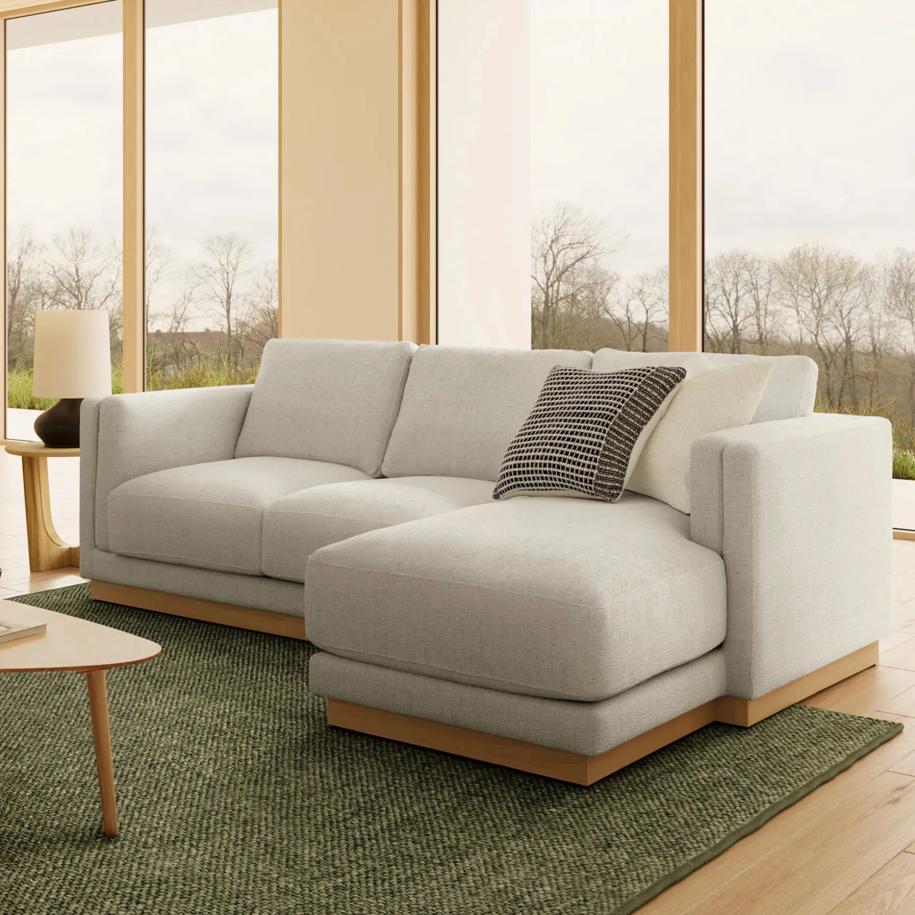 Tully 101" Right Sectional - Savoy Ivory
