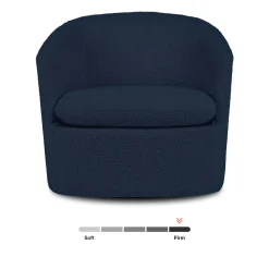 Turoy 32.5" Swivel Lounge Chair - Catalina Blue Bouclé