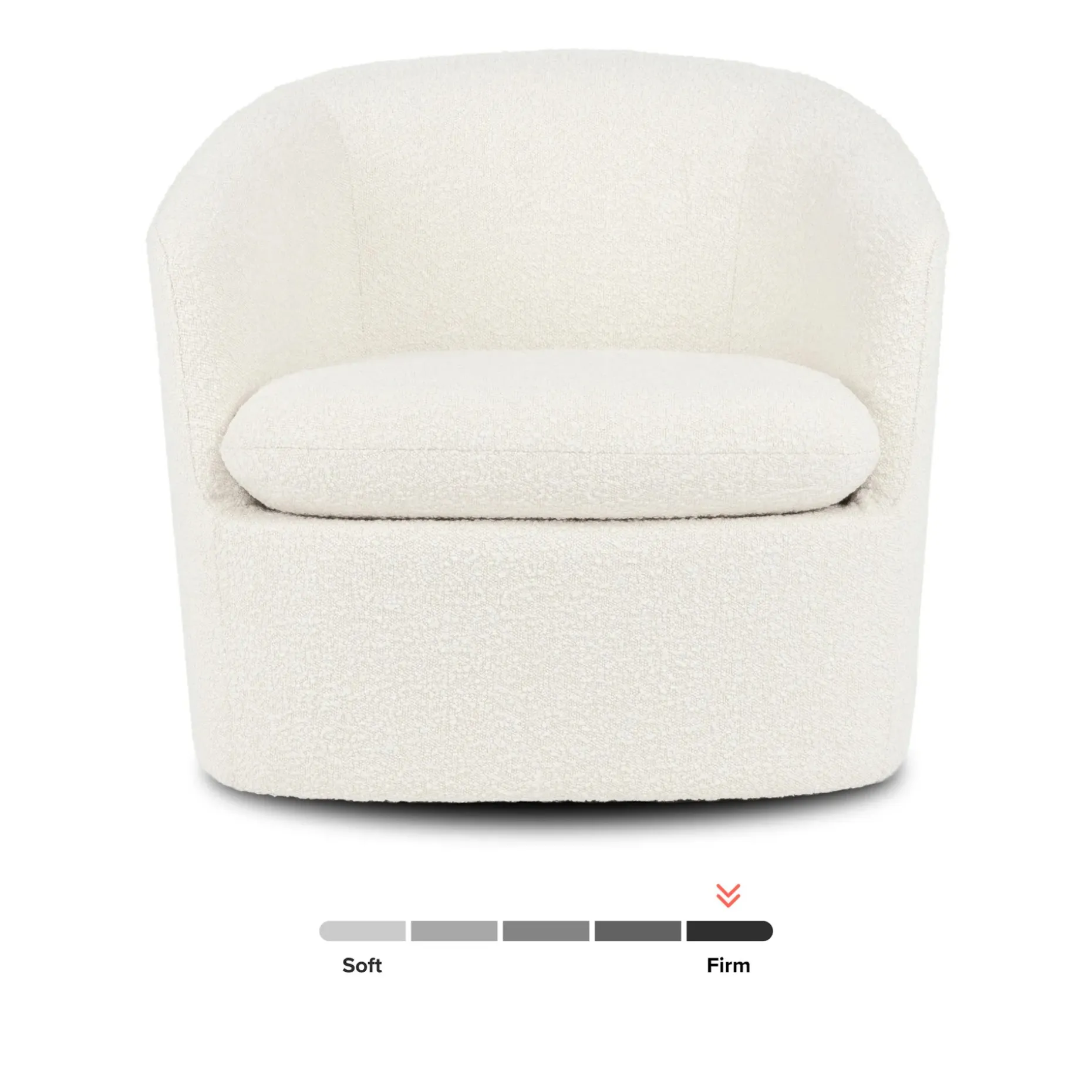 Turoy 32.5" Swivel Lounge Chair - Ivory Bouclé