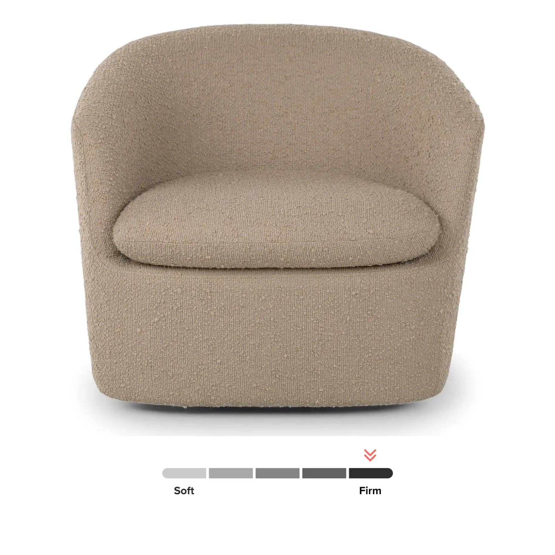 Turoy 32.5" Swivel Lounge Chair - Lunaria Sandstone Bouclé
