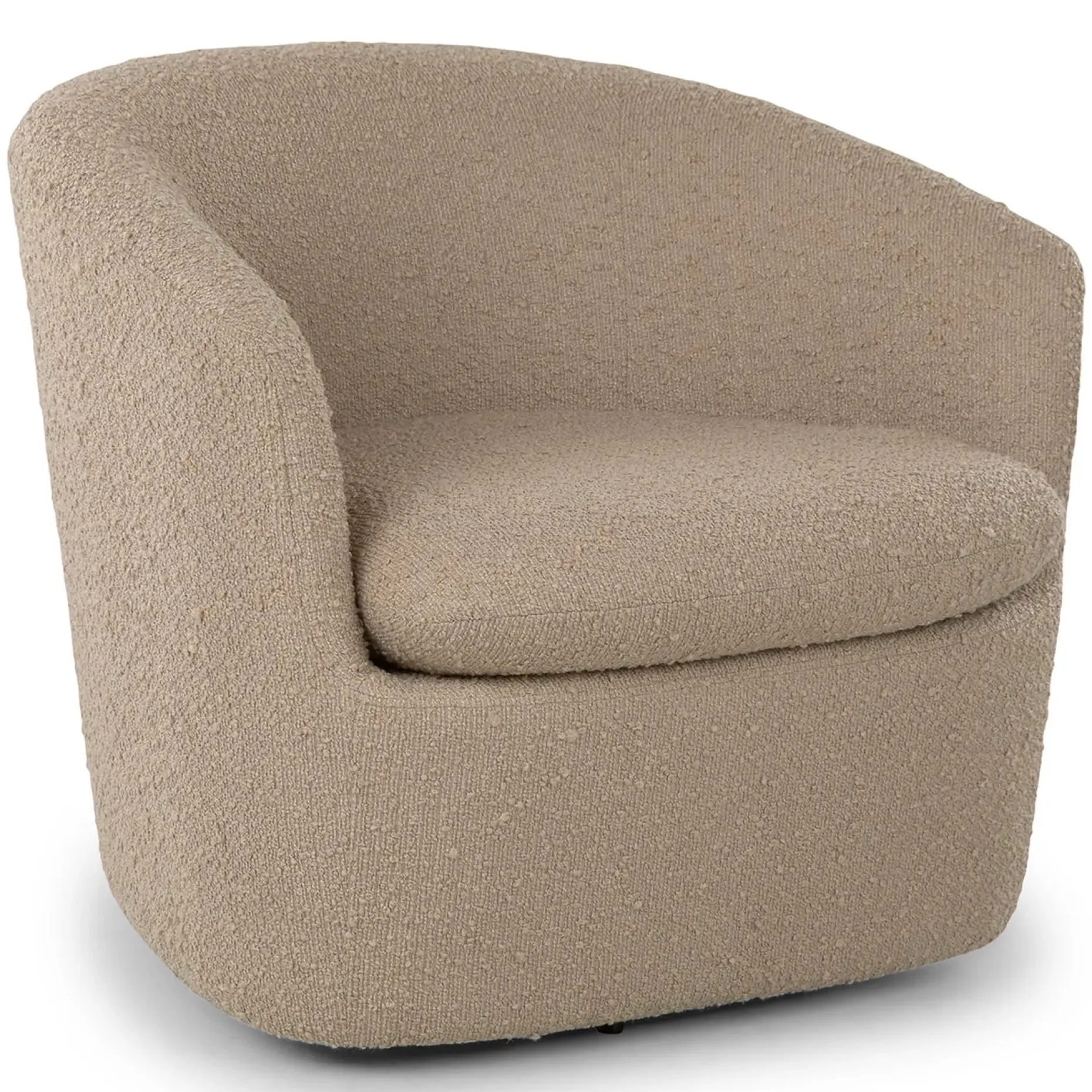 Turoy 32.5" Swivel Lounge Chair - Lunaria Sandstone Bouclé