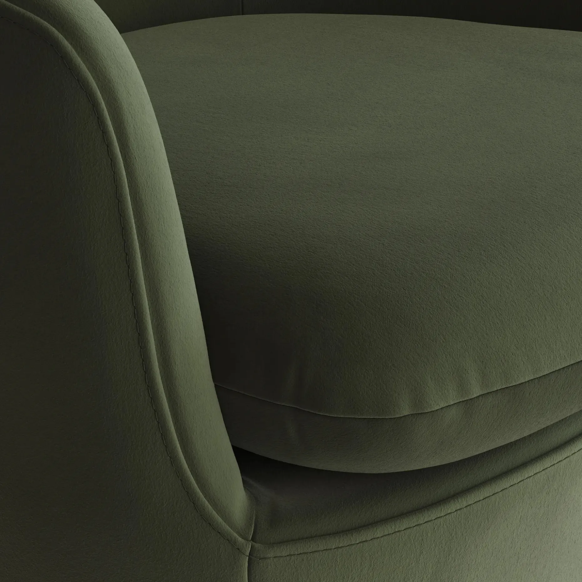 Turoy 32.5" Velvet Swivel Lounge Chair - Hale Fir Green