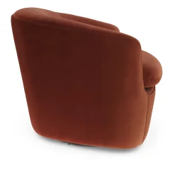 Turoy 32.5" Velvet Swivel Lounge Chair - Hale Rust