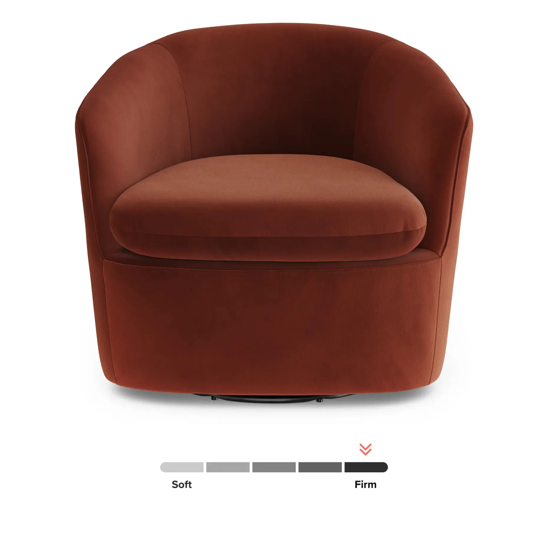 Turoy 32.5" Velvet Swivel Lounge Chair - Hale Rust
