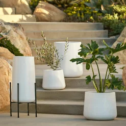 Tuva Indoor/Outdoor Narrow Planter - White