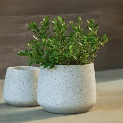 Tuva Indoor/Outdoor Wide Planter - White Terrazzo