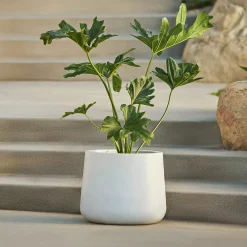 Tuva Indoor/Outdoor Wide Planter - White