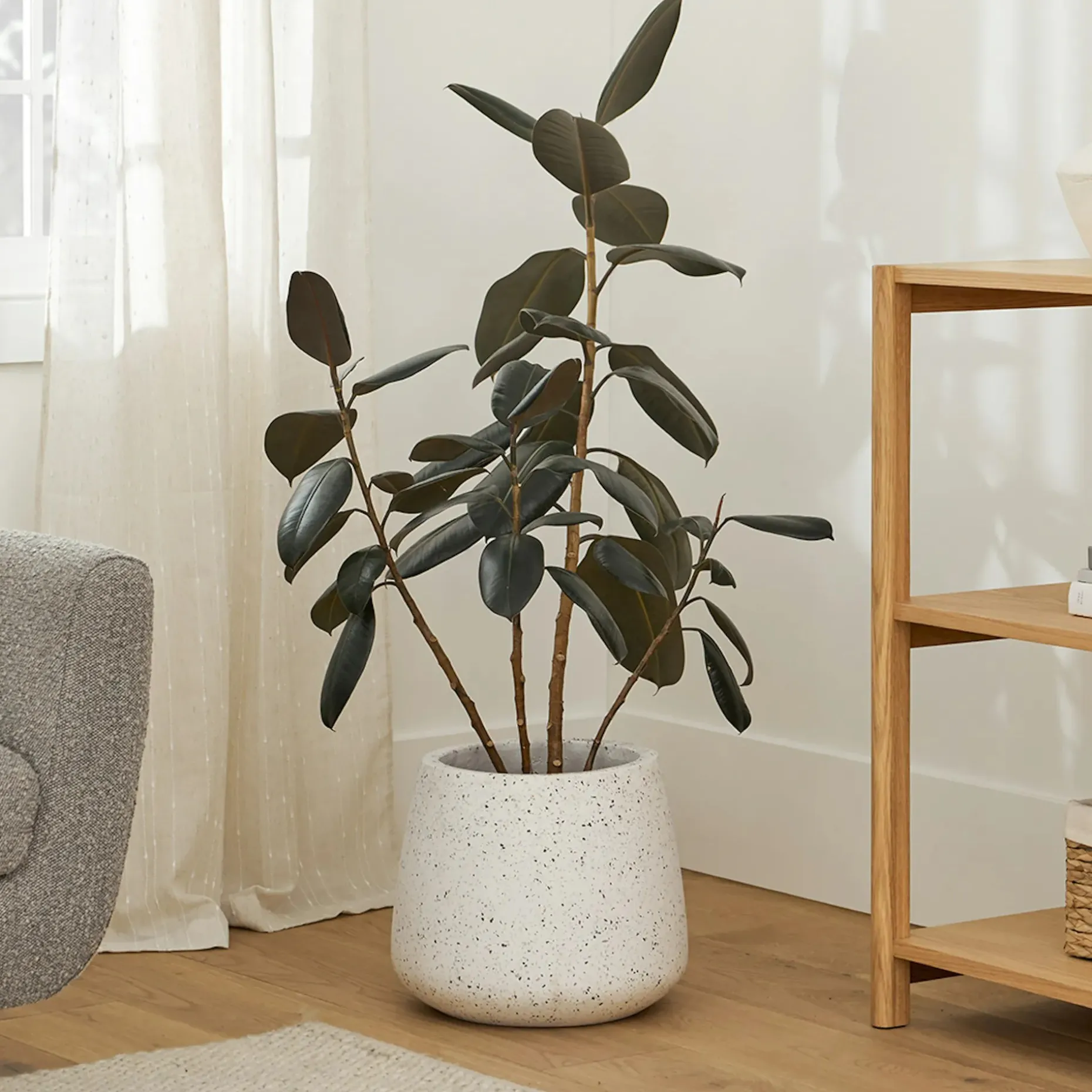 Tuva Narrow Indoor/Outdoor Planter - White Terrazzo