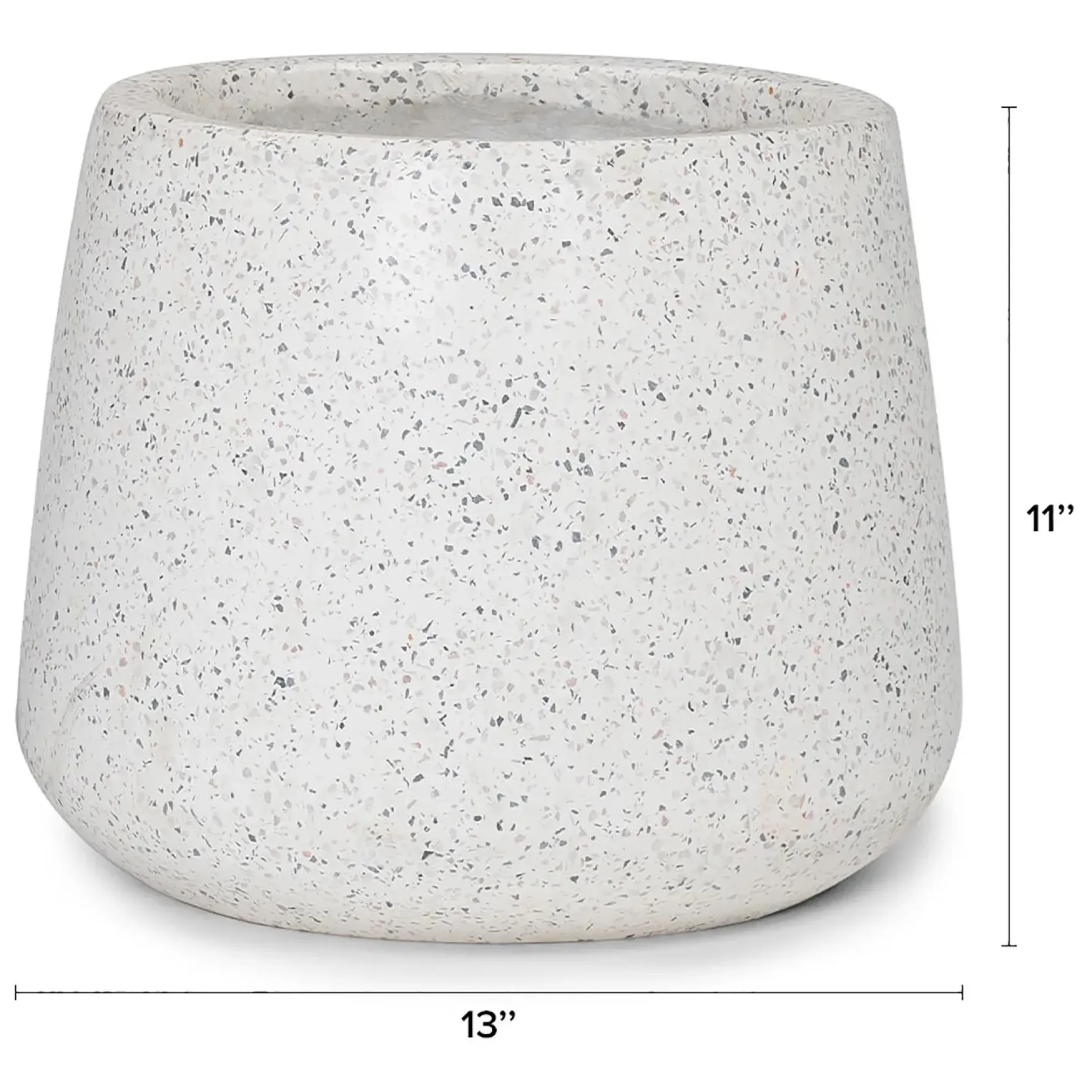 Tuva Narrow Indoor/Outdoor Planter - White Terrazzo