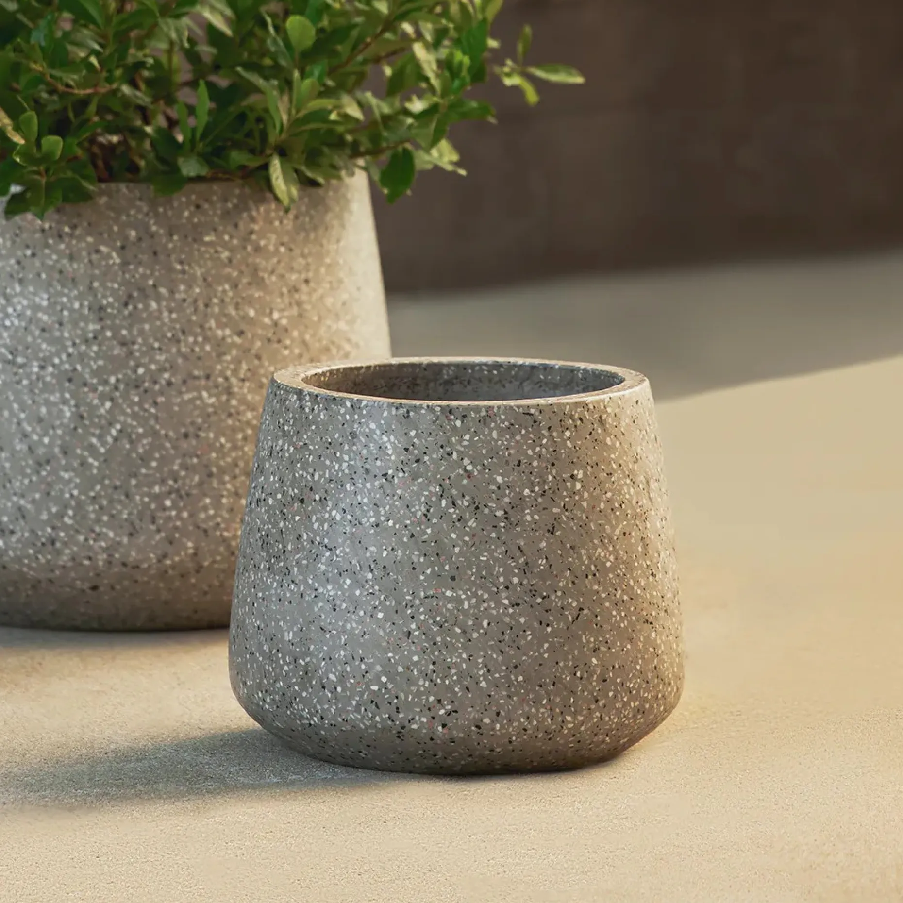 Tuva Narrow Indoor/Outdoor Planter - Gray Terrazzo