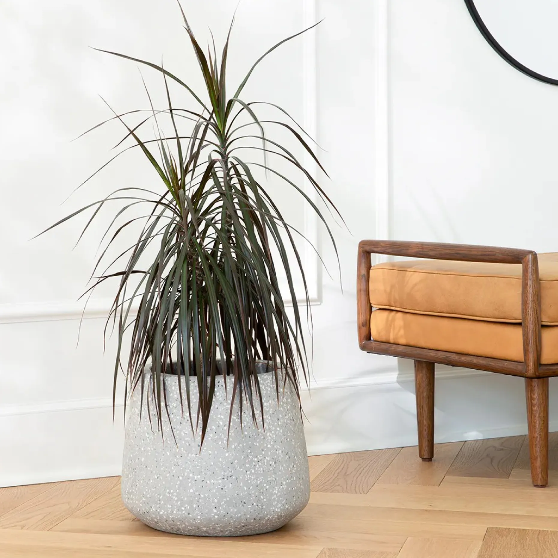 Tuva Narrow Indoor/Outdoor Planter - Gray Terrazzo