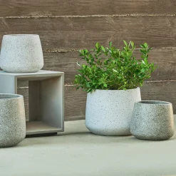 Tuva Narrow Indoor/Outdoor Planter - Gray Terrazzo