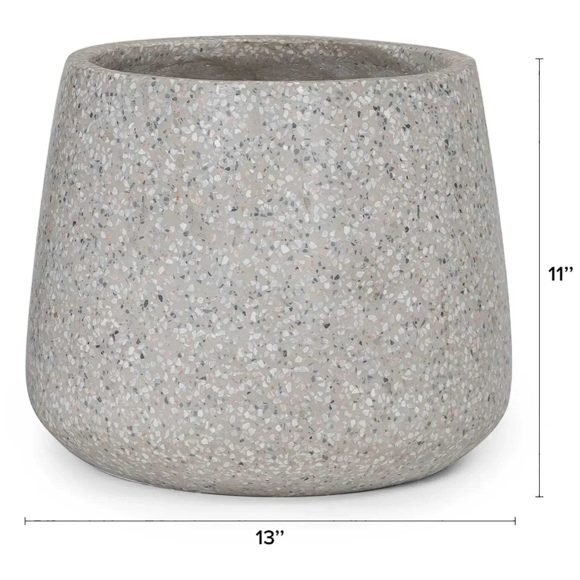 Tuva Narrow Indoor/Outdoor Planter - Gray Terrazzo