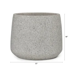 Tuva Wide Indoor/Outdoor Planter - Gray Terrazzo