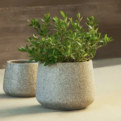 Tuva Wide Indoor/Outdoor Planter - Gray Terrazzo