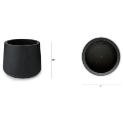 Tuva Wide Indoor/Outdoor Planter - Black