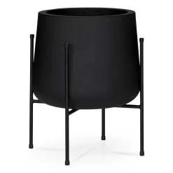 Tuva Wide Indoor/Outdoor Planter Set - Black