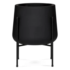 Tuva Wide Indoor/Outdoor Planter Set - Black