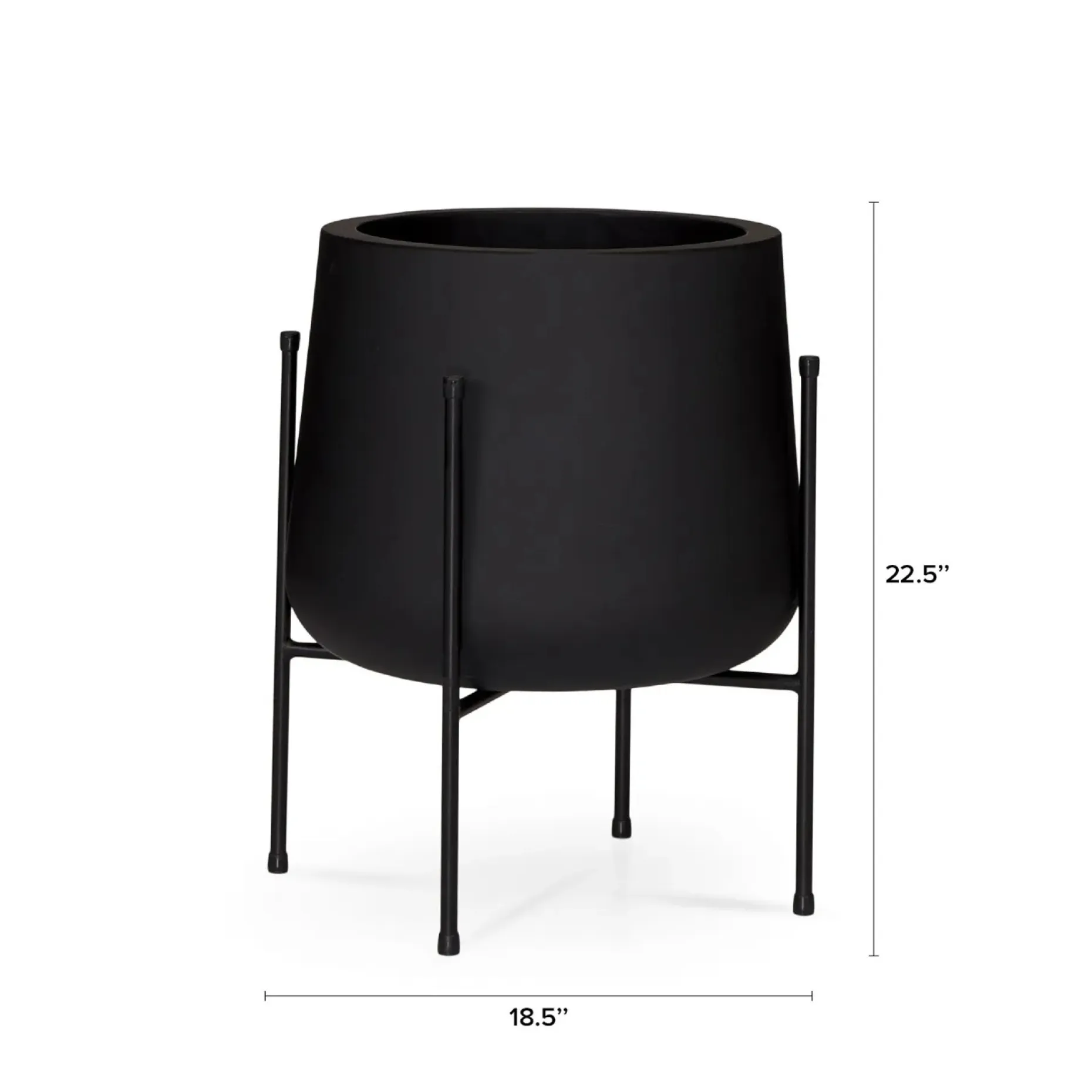 Tuva Wide Indoor/Outdoor Planter Set - Black