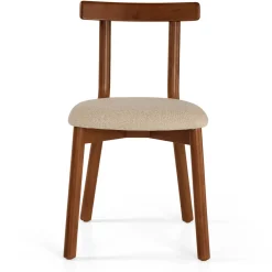 Ulka Dining Chair - Walnut and Ratine Buff