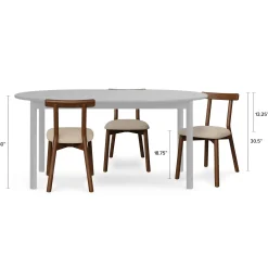 Ulka Dining Chair - Walnut and Ratine Buff