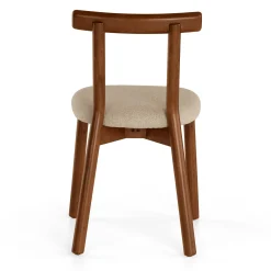 Ulka Dining Chair - Walnut and Ratine Buff