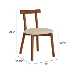 Ulka Dining Chair - Walnut and Ratine Buff