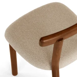 Ulka Dining Chair - Walnut and Ratine Buff