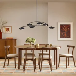 Ulka Dining Chair - Walnut and Ratine Buff