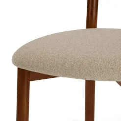 Ulka Dining Chair - Walnut and Ratine Buff